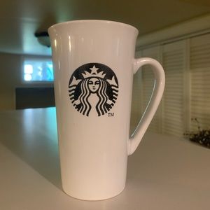 White glass Starbucks mug